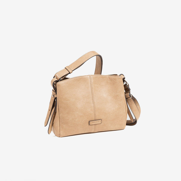 BOLSO DE MUJER, COLOR CAMEL-V, SERIE NEW CLASSIC. 24x19x10.5 CM