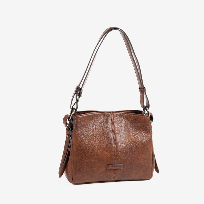 WOMEN'S CROSSBODY BAG, BROWN COLOR, NEW CLASSIC SERIES. 24x19x10.5cm