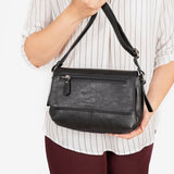 WOMEN'S CROSSBODY BAG, BLACK COLOR, NEW CLASSIC SERIES. 25x15x10 cm