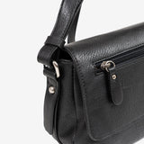 WOMEN'S CROSSBODY BAG, BLACK COLOR, NEW CLASSIC SERIES. 25x15x10 cm