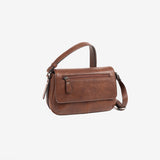 WOMEN'S CROSSBODY BAG, BROWN COLOR, NEW CLASSIC SERIES. 25x15x10cm