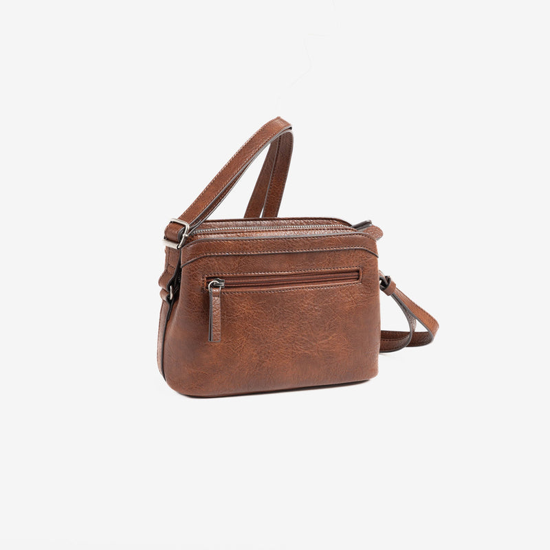 WOMEN'S CROSSBODY BAG, BROWN COLOR, NEW CLASSIC SERIES. 22x16x10cm