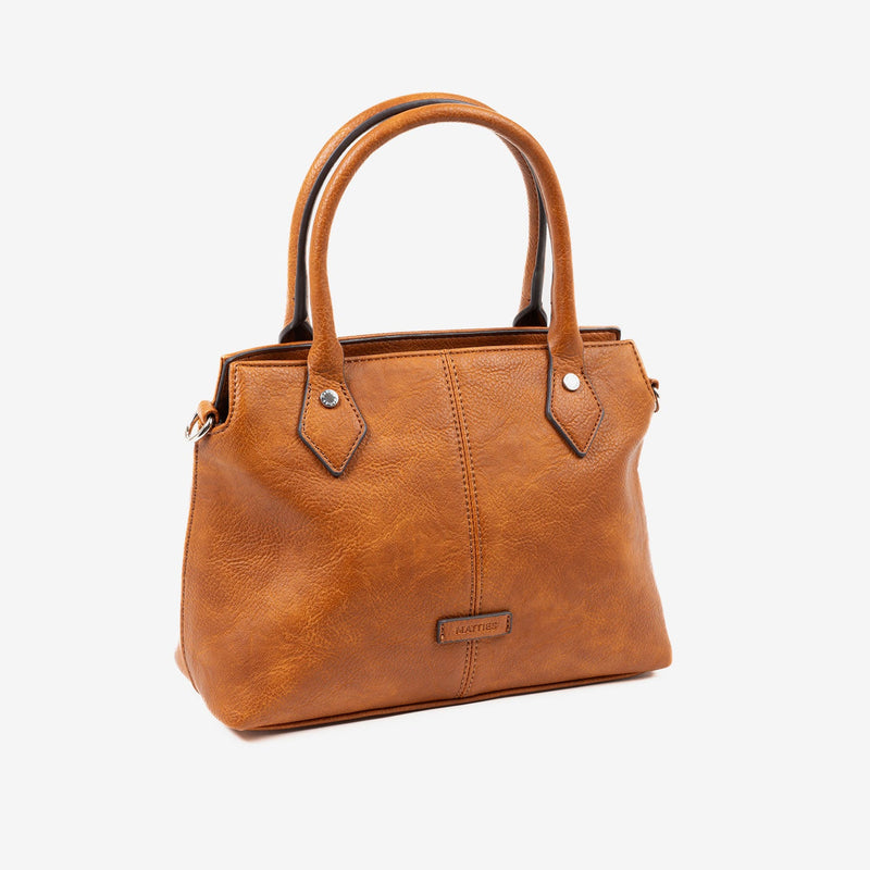 HAND BAG WITH SHOULDER STRAP, LEATHER-V COLOR, NEW CLASSIC SERIES. 28x20x11 CM