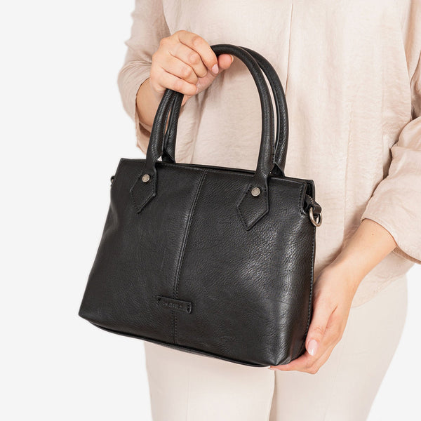 Black leather handbags on sale online