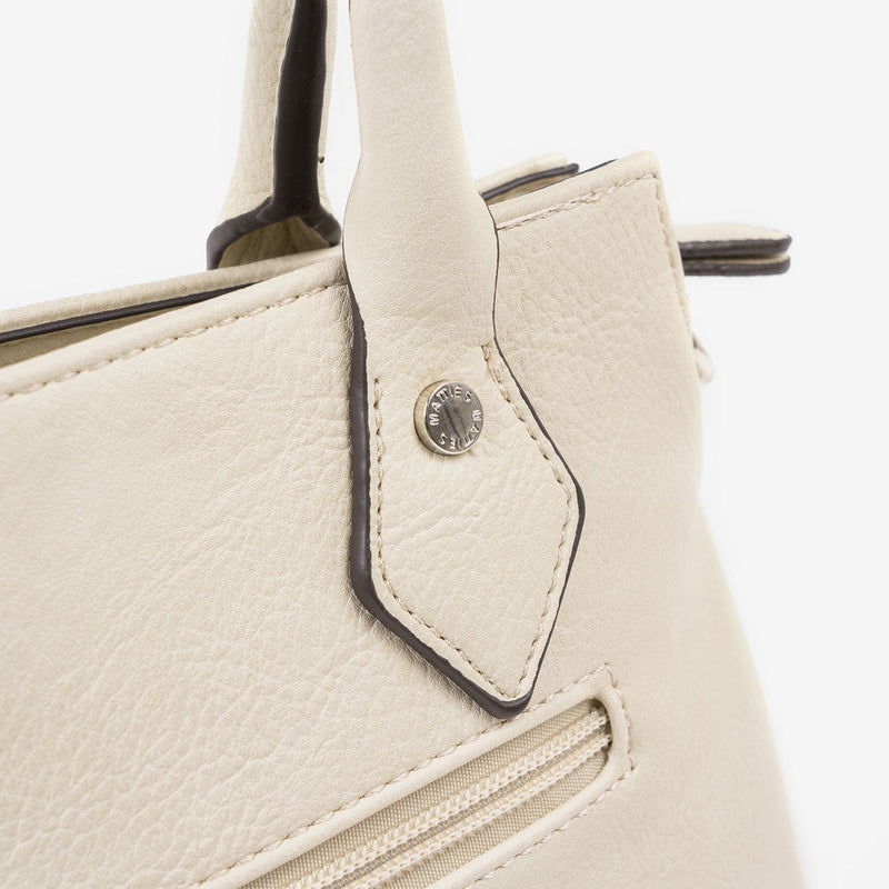 HAND BAG WITH SHOULDER STRAP, BEIGE-V COLOR, NEW CLASSIC SERIES. 28x20x11 CM