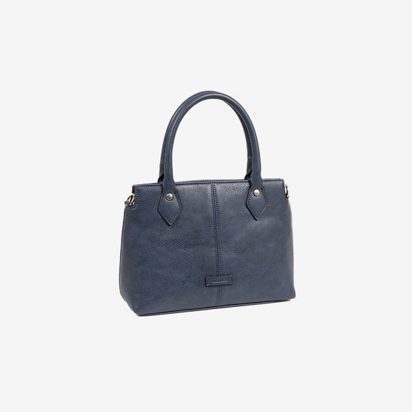 HAND BAG WITH SHOULDER STRAP, BLUE-V COLOR, NEW CLASSIC SERIES. 28x20x11 CM