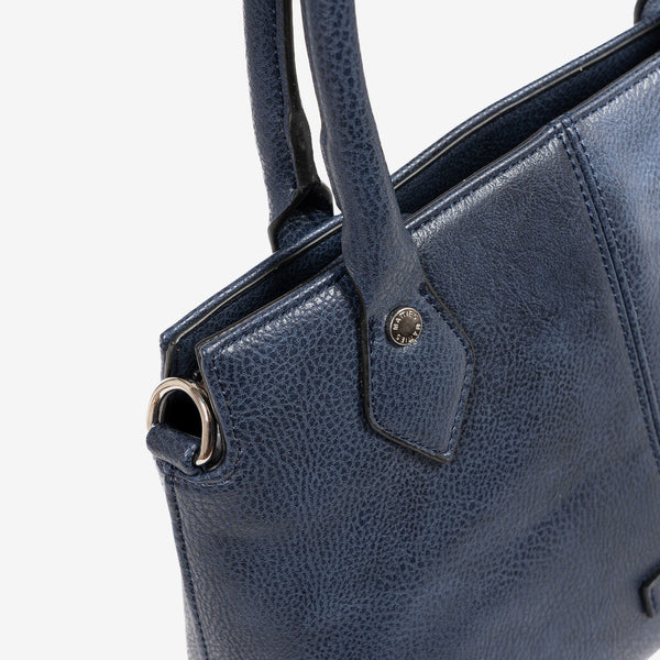 HAND BAG WITH SHOULDER STRAP, BLUE-V COLOR, NEW CLASSIC SERIES. 28x20x11 CM