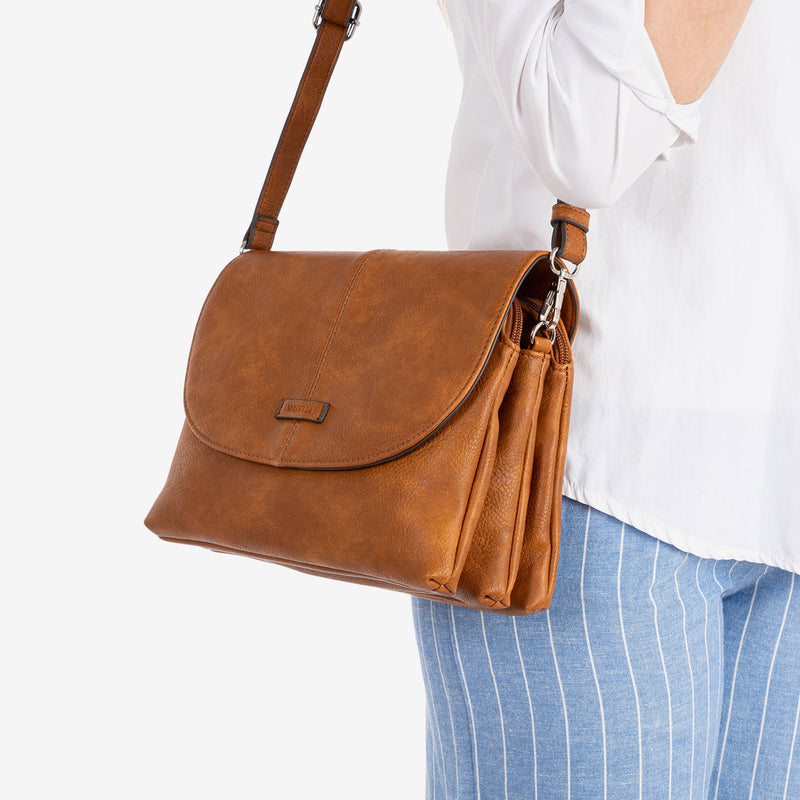 WOMEN'S BAG, LEATHER-V COLOR, NEW CLASSIC SERIES. 27x20x09 CM