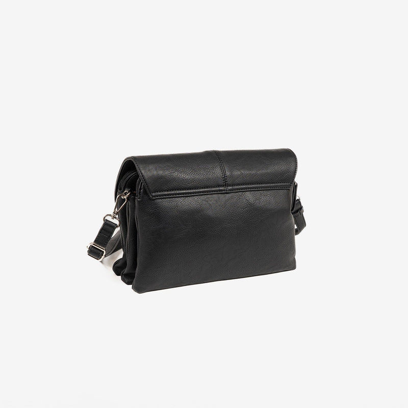 WOMEN'S BAG, BLACK-V COLOR, NEW CLASSIC SERIES. 27x20x09 CM