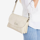 WOMEN'S BAG, BEIGE-V COLOR, NEW CLASSIC SERIES. 27x20x09 CM