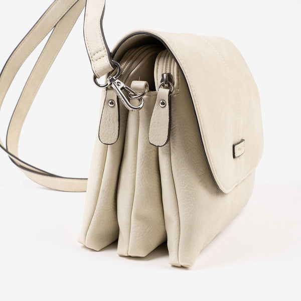 WOMEN'S BAG, BEIGE-V COLOR, NEW CLASSIC SERIES. 27x20x09 CM