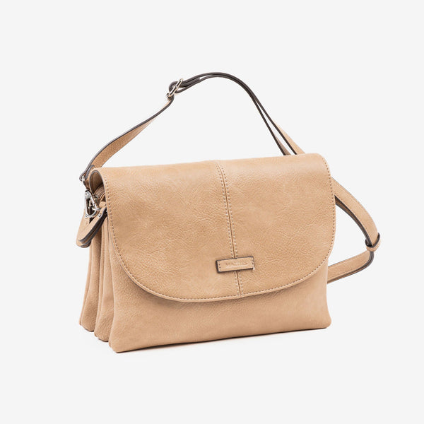 BOLSO DE MUJER, COLOR CAMEL-V, SERIE NEW CLASSIC. 27x20x09 CM