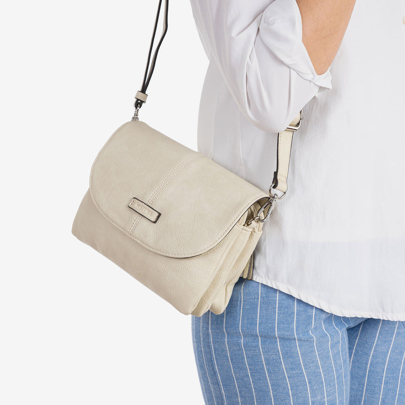 WOMEN'S BAG, BEIGE-V COLOR, NEW CLASSIC SERIES. 20.5x16x08 CM