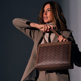 Handbag with shoulder strap, black, Selva Series. 31x24x12.5cm