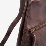 WOMEN'S WASHED LEATHER BACKPACK, BROWN COLOR. 31x31x11CM