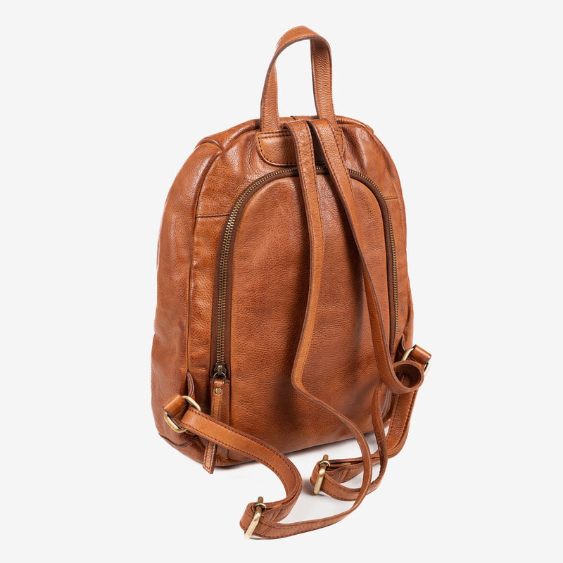 MOCHILA PIEL LAVADA PARA MUJER, 24x31x09 CM