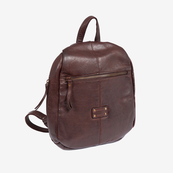 WOMEN'S WASHED LEATHER BACKPACK, BROWN COLOR. 24x31x09CM