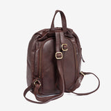 WOMEN'S WASHED LEATHER BACKPACK, BROWN COLOR. 24x31x09CM