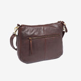 WOMEN'S WASHED LEATHER BAG, BROWN COLOR. 30x24x11CM