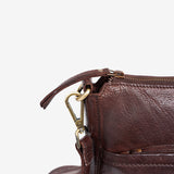 WOMEN'S WASHED LEATHER BAG, BROWN COLOR. 30x24x11CM