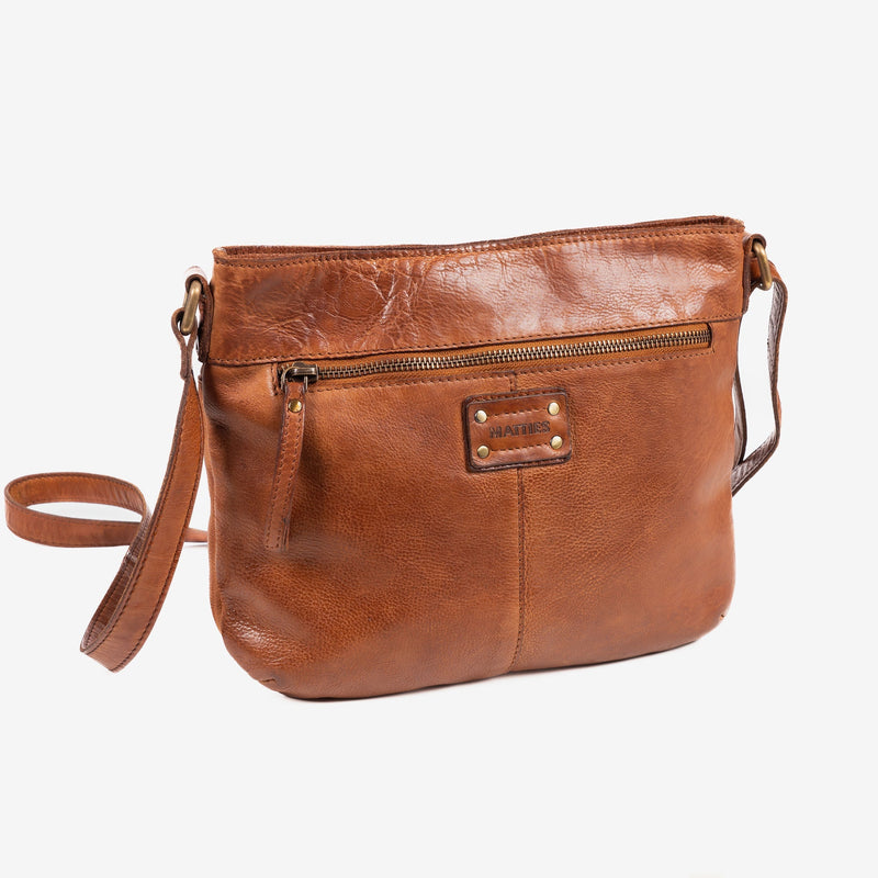BOLSO AL HOMBRO DE PIEL LAVADA PARA MUJER, 28x23x05 CM