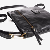 BOLSO AL HOMBRO DE PIEL LAVADA PARA MUJER, 28x23x05 CM