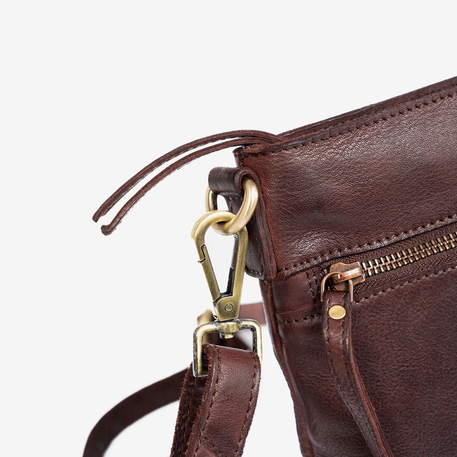 BOLSO AL HOMBRO DE PIEL LAVADA PARA MUJER, 28x23x05 CM