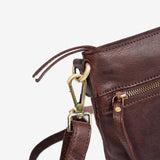 BOLSO AL HOMBRO DE PIEL LAVADA PARA MUJER, 28x23x05 CM