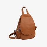 Woman's backpack, tan color, Collection reunion. 24x30x12 cm