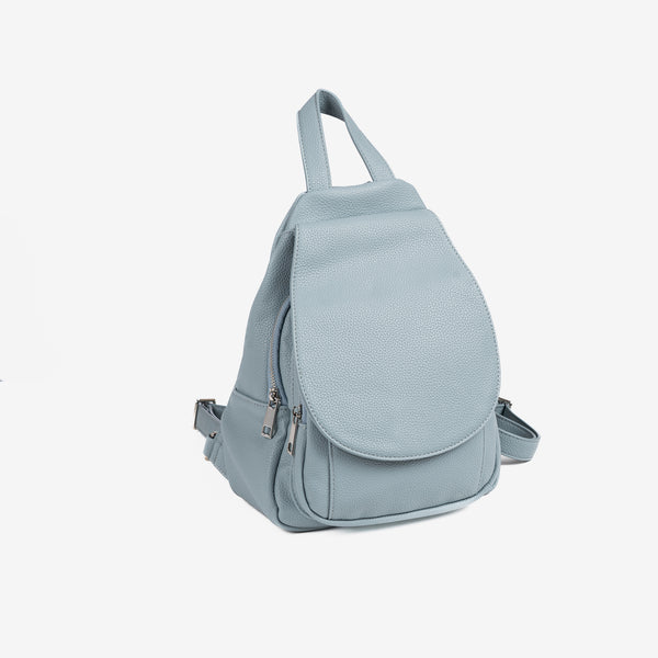 Woman's backpack, blue color, Collection reunion. 24x30x12 cm