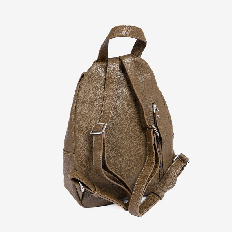 Backpack for women, khaki color, Reunion series. 24x30x12 cm