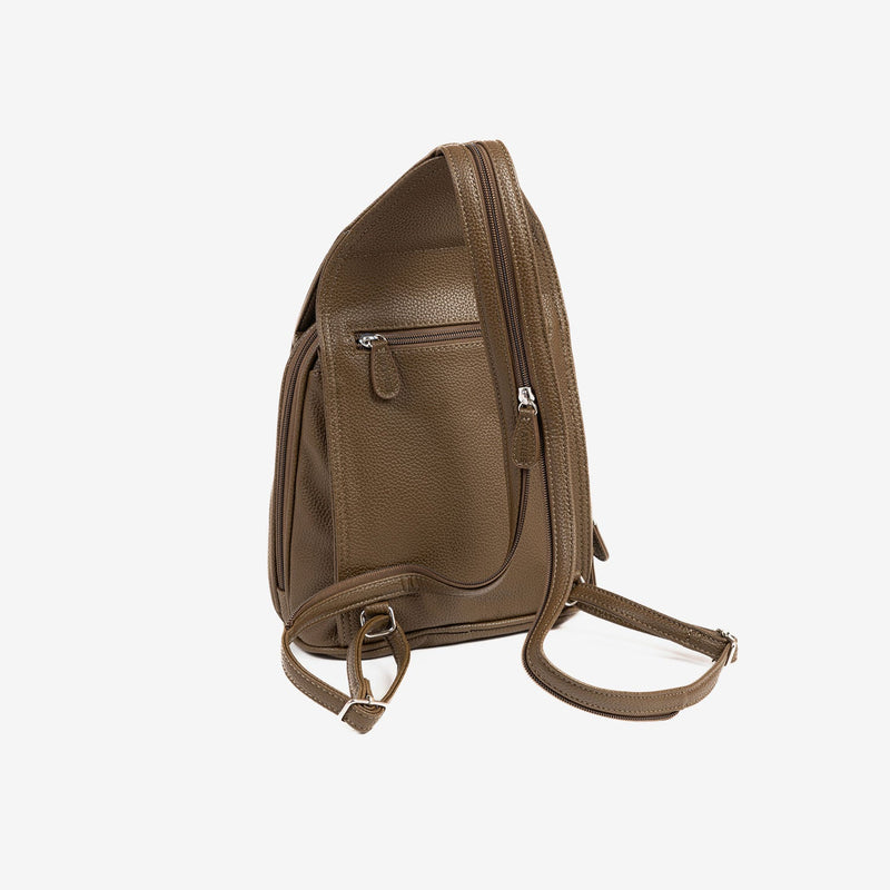 WOMEN'S BACKPACK, KHAKI COLOR, REUNION SERIES. 26x27x12 cm