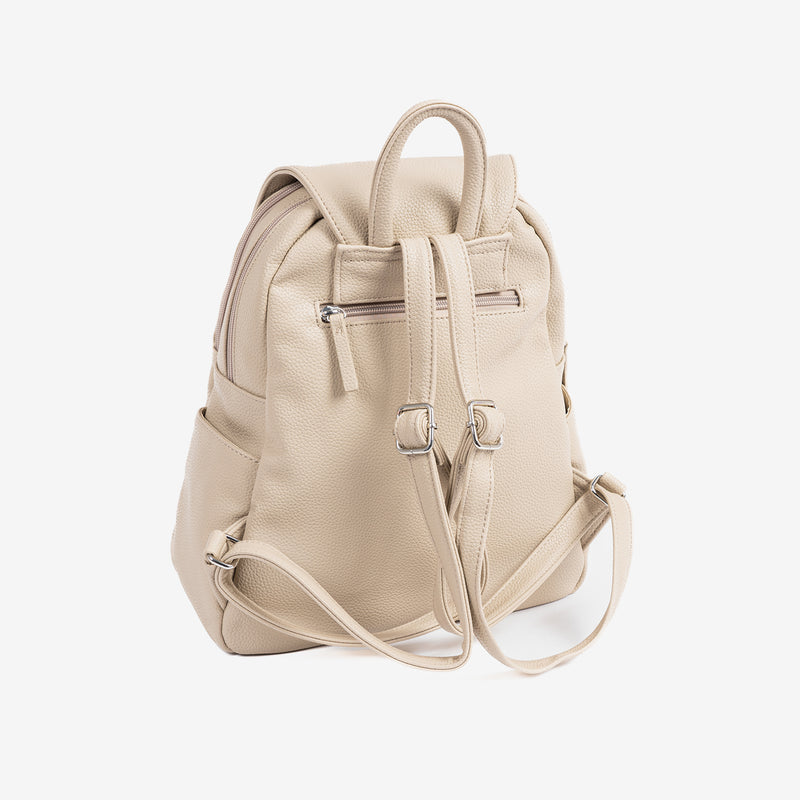 WOMEN'S BACKPACK, BEIGE COLOR, REUNION SERIES. 29x36x11 cm