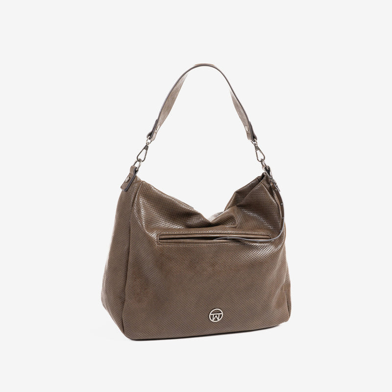 SHOULDER BAG WITH CROSSBODY BAG, KHAKI COLOR, FRESNO SERIES. 31x25.5x12cm