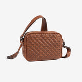 WOMEN'S CROSSBODY BAG, LEATHER COLOR, BRAIDED SERIES. 24x17x10cm