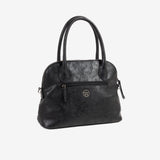 WOMEN'S HANDBAG WITH CROSSBODY BAG, BLACK COLOR, BRAIDED SERIES. 30x22.5x12cm