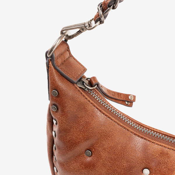 WOMEN'S BAG, LEATHER COLOR, RIVETS SERIES. 24.5x14x4.5 cm