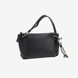 WOMEN'S CROSSBODY BAG, BLACK COLOR, MIMOSA SERIES. 25x17.5x11cm