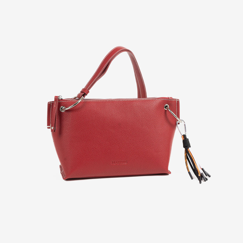 WOMEN'S CROSSBODY BAG, BURGUNDY COLOR, MIMOSA SERIES. 25x17.5x11cm