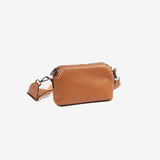 WOMEN'S CROSSBODY BAG, LEATHER COLOR, MAHOGANY SERIES. 21.5x14x08 cm