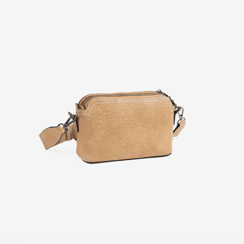 WOMEN'S CROSSBODY BAG, CAMEL COLOR, MAHOGANY SERIES. 21.5x14x08cm