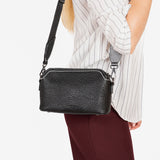 WOMEN'S CROSSBODY BAG, BLACK COLOR, MAHOGANY SERIES. 21.5x14x08 cm