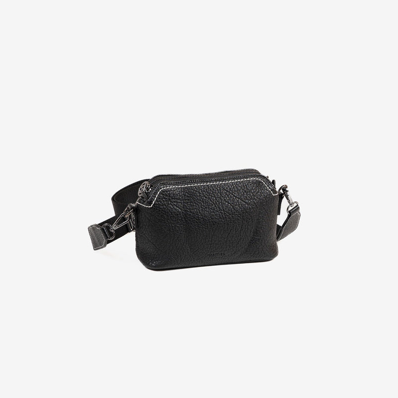 WOMEN'S CROSSBODY BAG, BLACK COLOR, MAHOGANY SERIES. 21.5x14x08 cm