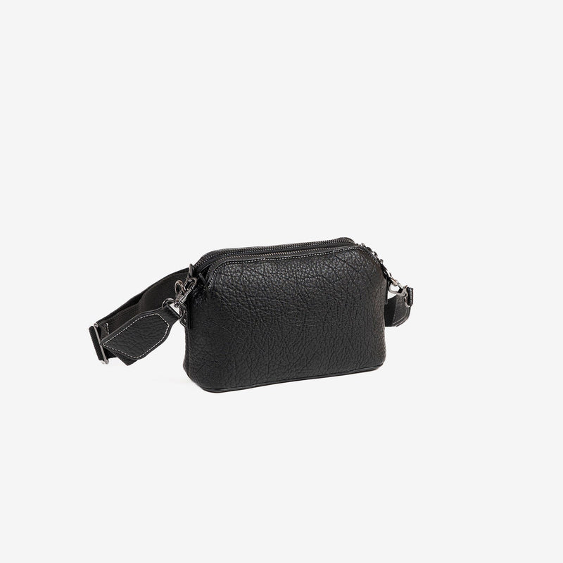 WOMEN'S CROSSBODY BAG, BLACK COLOR, MAHOGANY SERIES. 21.5x14x08 cm