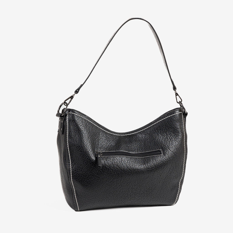 SHOULDER BAG WITH CROSSBODY BAG, BLACK COLOR, MAHOGANY SERIES. 30x26x11cm