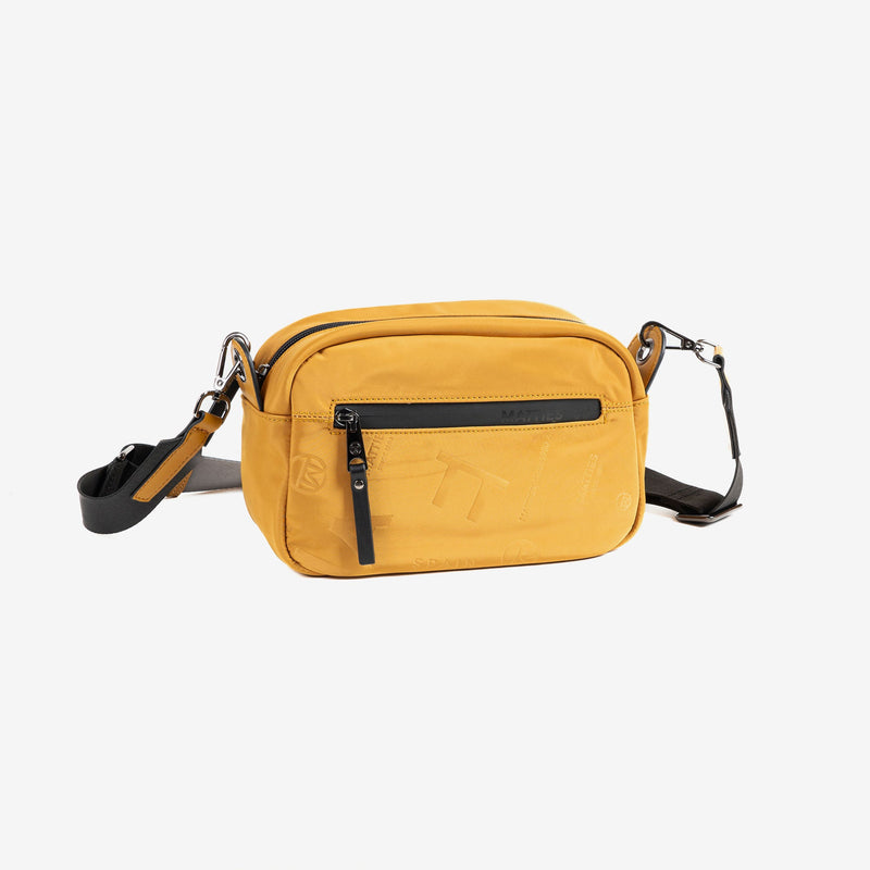 WOMEN'S CROSSBODY BAG, MUSTARD COLOR, ALISO SERIES. 23x15x09cm