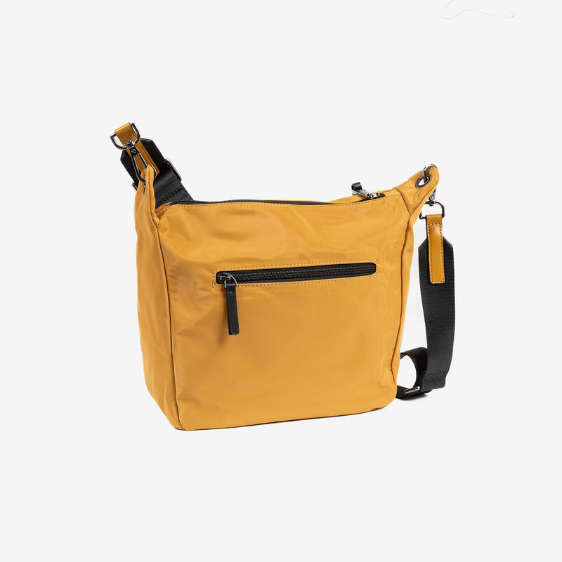 WOMEN'S CROSSBODY BAG, MUSTARD COLOR, ALISO SERIES. 24x20x10 cm