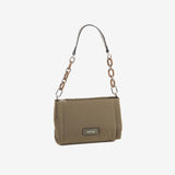 SHOULDER BAG WITH CROSSBODY BAG, GREEN COLOR, WALNUT SERIES. 20x12x10cm