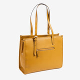 BOLSO SHOPPER CON CREMALLERA, COLOR MOSTAZA, SERIE ACACIA. 35x30x13 cm