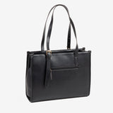 BOLSO DE HOMBRO CON BANDOLERA, COLOR NEGRO, SERIE ACACIA. 34x25.5x12 cm